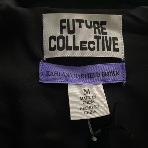 NWT Future Collective Kahlana Barfield Brown x Target Black Tie Front Blazer Med - Picture 9 of 10